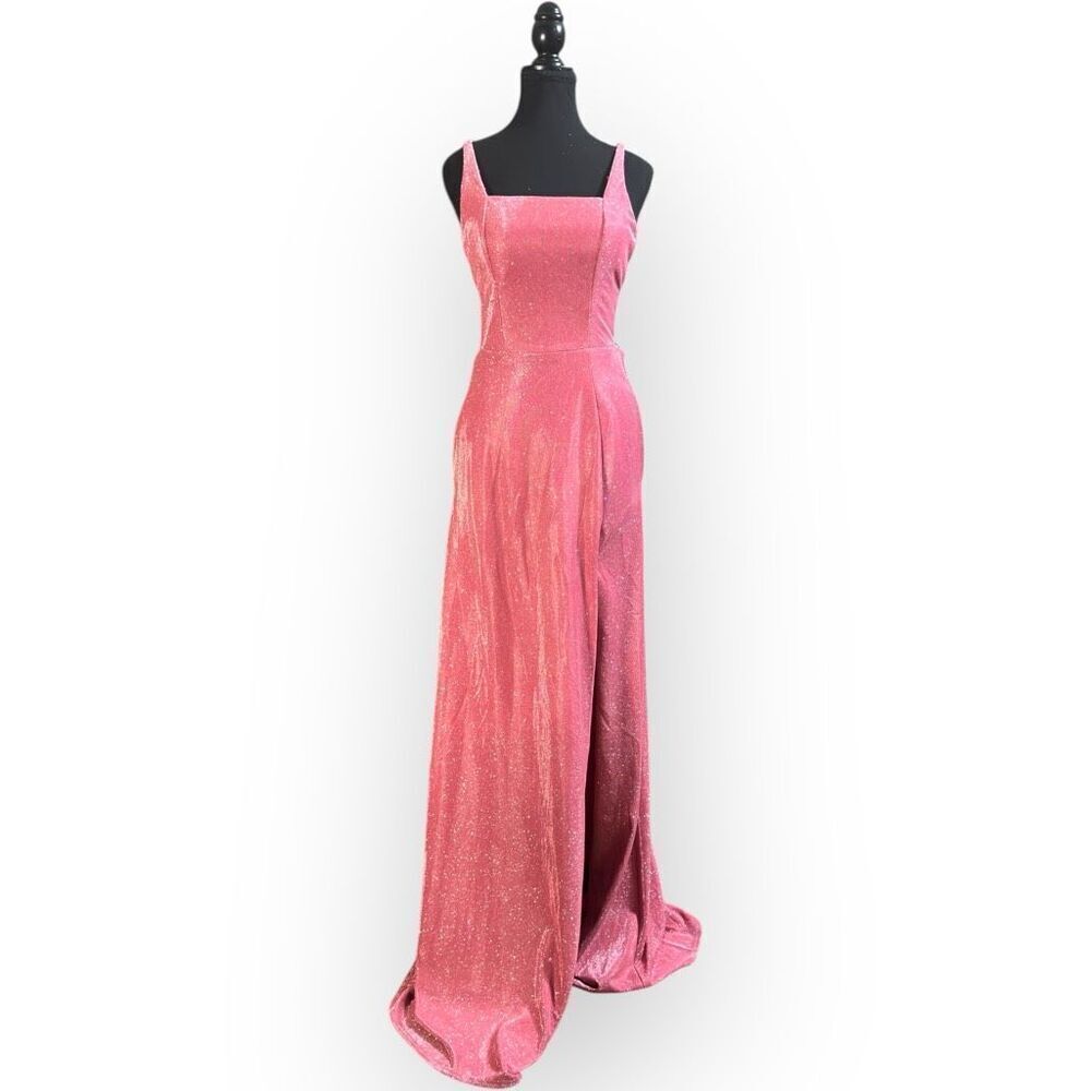 NWOT City Triangles Womens Metallic Lace Up Back Sleeveless Dress Pink Size XS